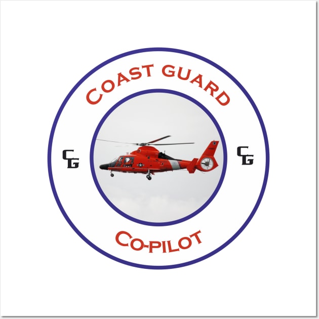 Co-pilots US Coast Guard Search and Rescue Helicopter - Dolphin Wall Art by AJ techDesigns